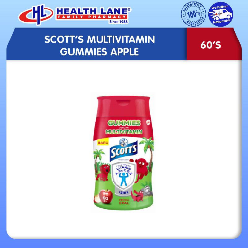 SCOTT’S MULTIVITAMIN GUMMIES APPLE (60’S)
